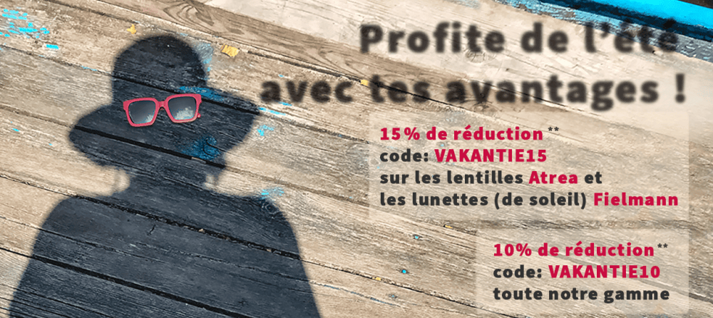 Ombre avec lunettes de soleil et promo d\'été : 15 % et 10 % de réduction avec codes promo.