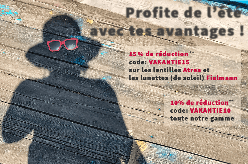 Ombre avec lunettes de soleil et promo d\'été : 15 % et 10 % de réduction avec codes promo.