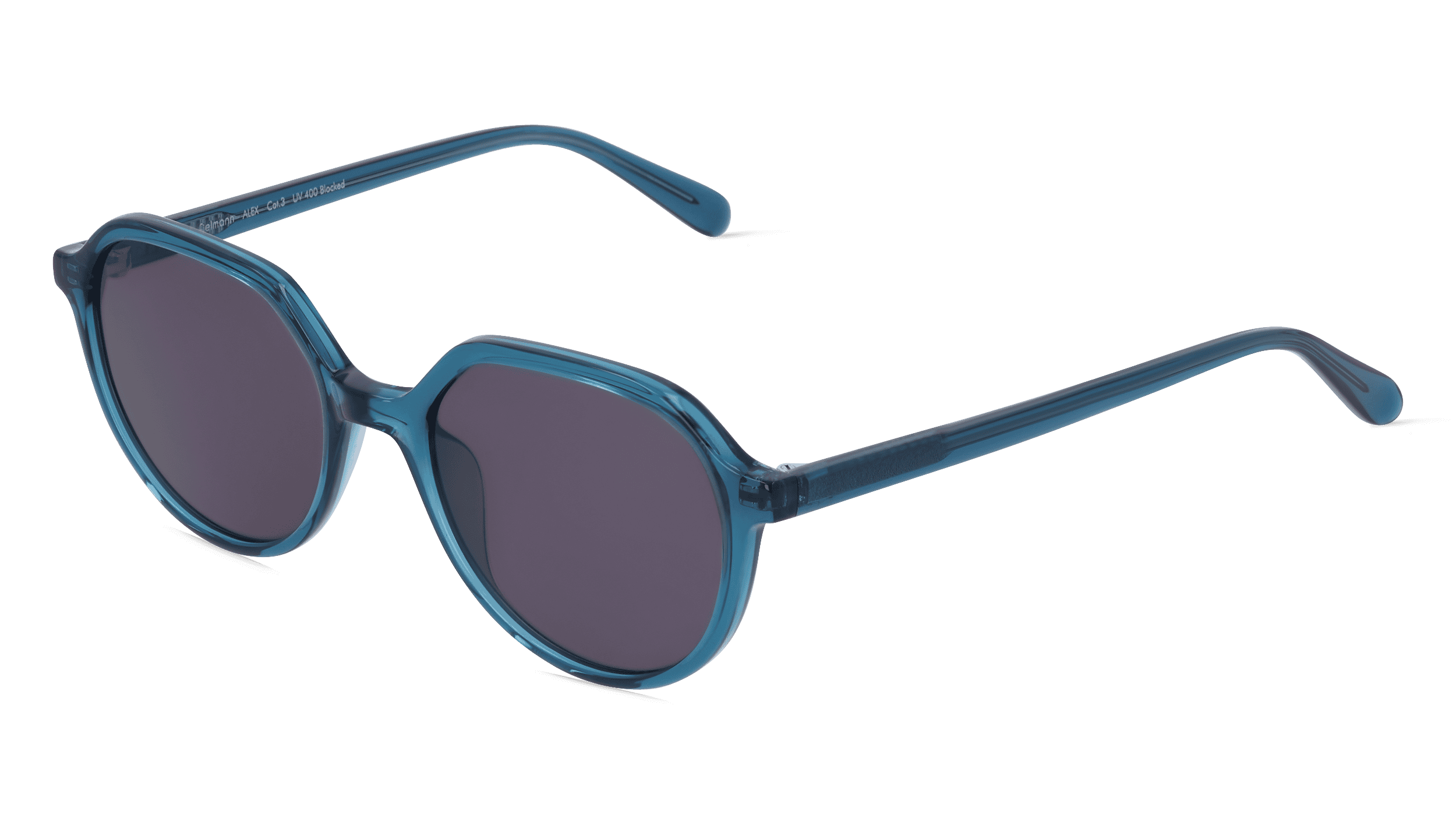 Fielmann ABC 074 SUN FA ALEX Unisex Zonnebril, blauw transparant