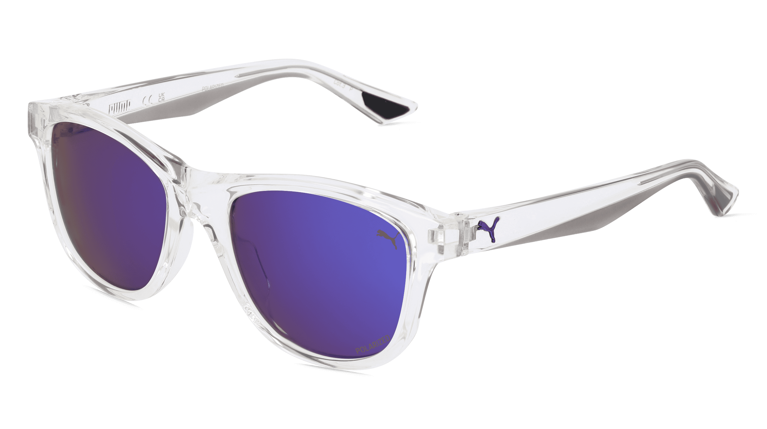 PUMA PU0401S Unisex Zonnebril, wit transparant