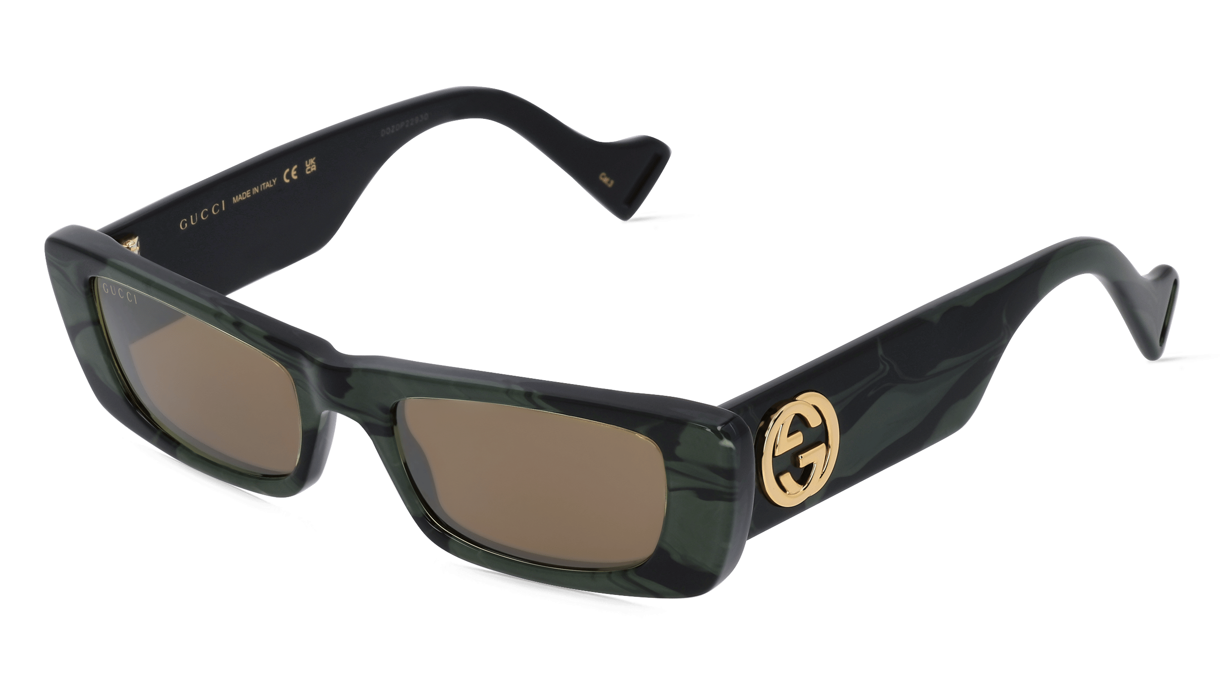 Gucci GG0516S Unisex Zonnebril, Groen gemarmerd