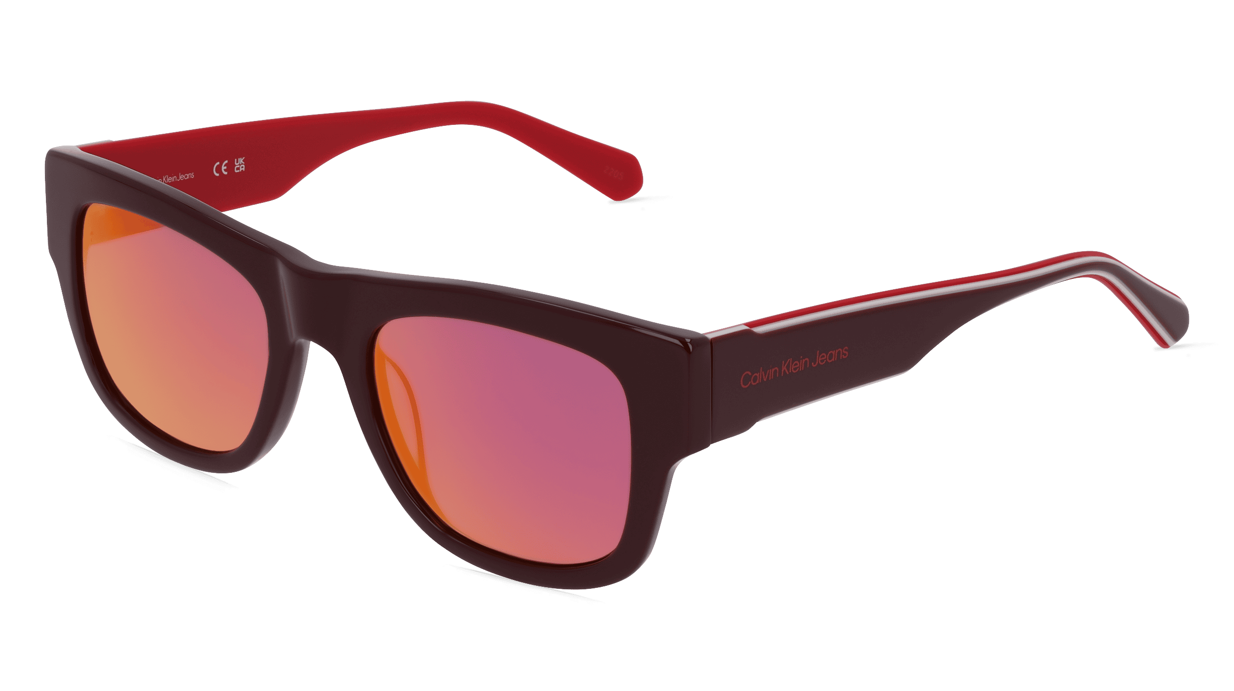 Calvin Klein CKJ22637S Unisex Zonnebril, Bordeauxrood glanzend