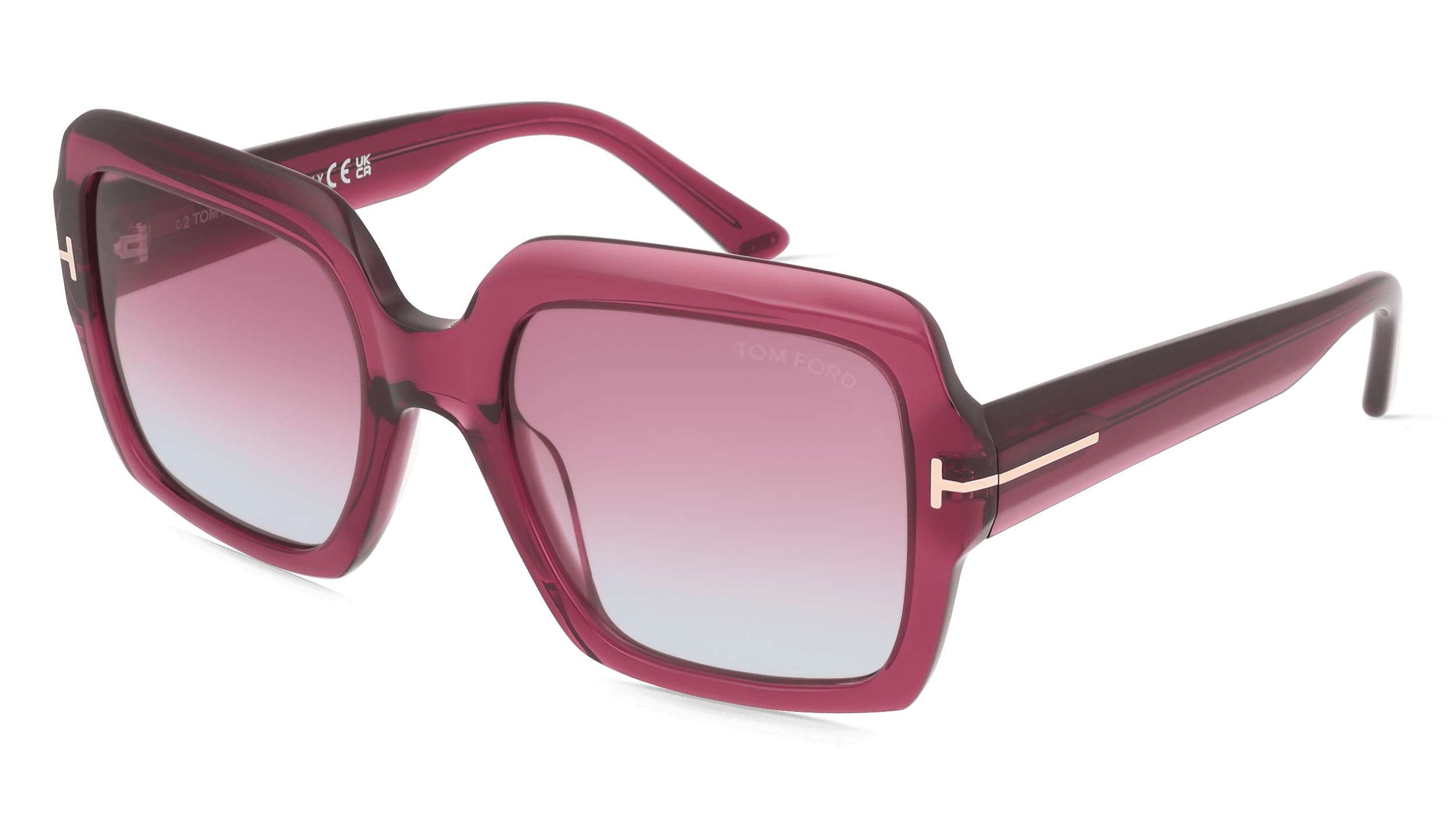 Tom Ford FT1082 KAYA Vrouwen Zonnebril, Rood glanzend