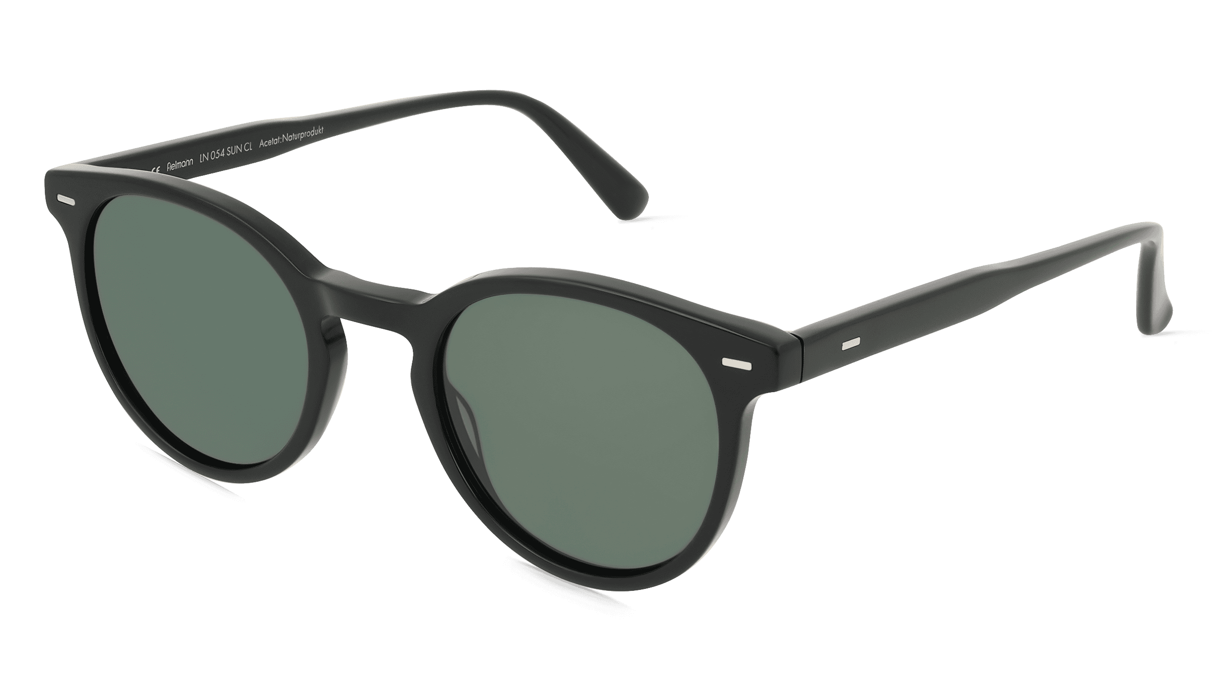 Fielmann LN 054 SUN CL Unisex Zonnebril, Zwart glanzend