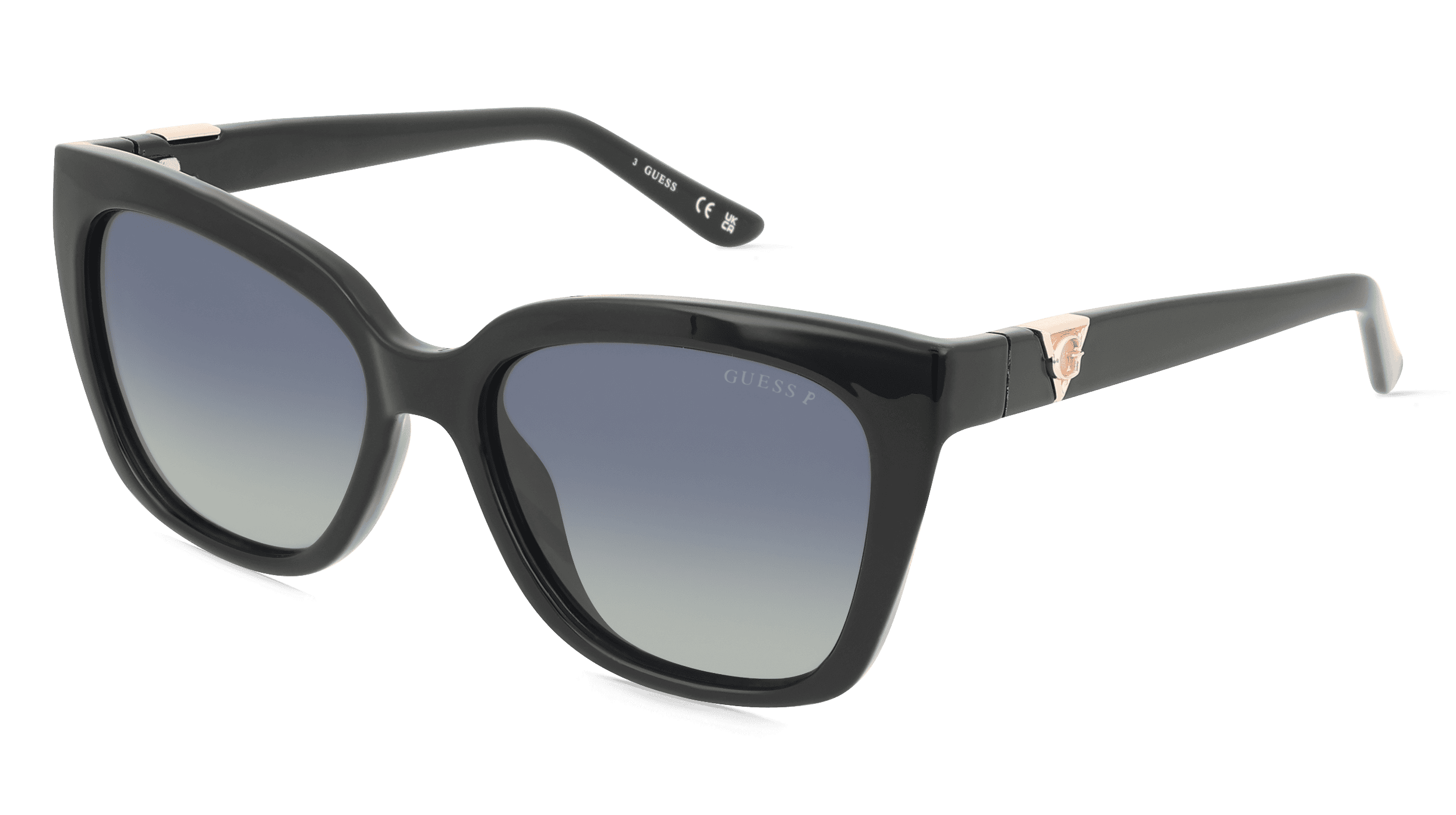 Guess GU7878 Unisex Zonnebril, Zwart glanzend