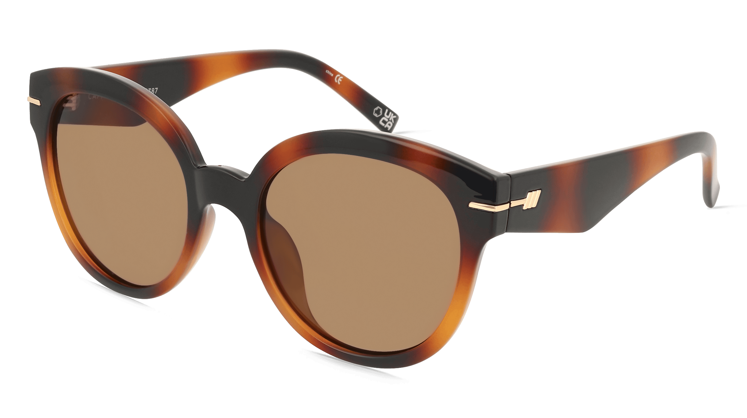 Le Specs CAPACIOUS Vrouwen Zonnebril, Bruin donker