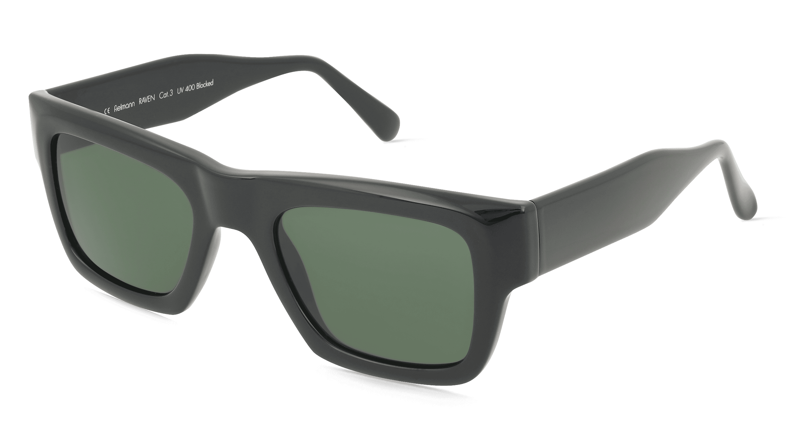 Fielmann MC 633 SUN FA RAVEN Unisex Zonnebril, Zwart glanzend