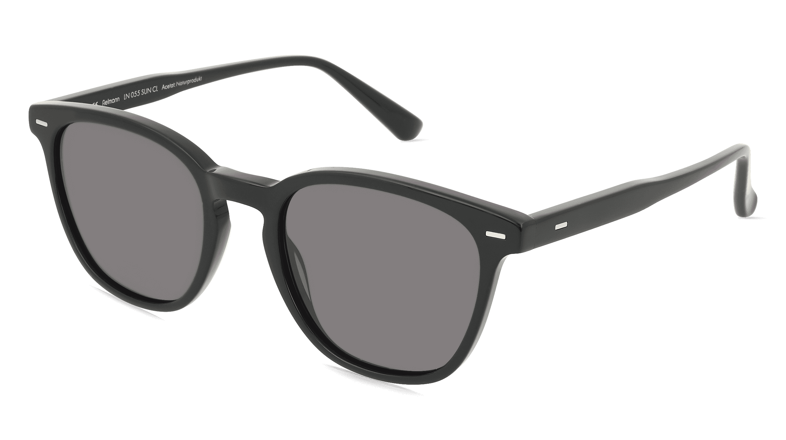 Fielmann LN 055 SUN CL Unisex Zonnebril, Zwart glanzend