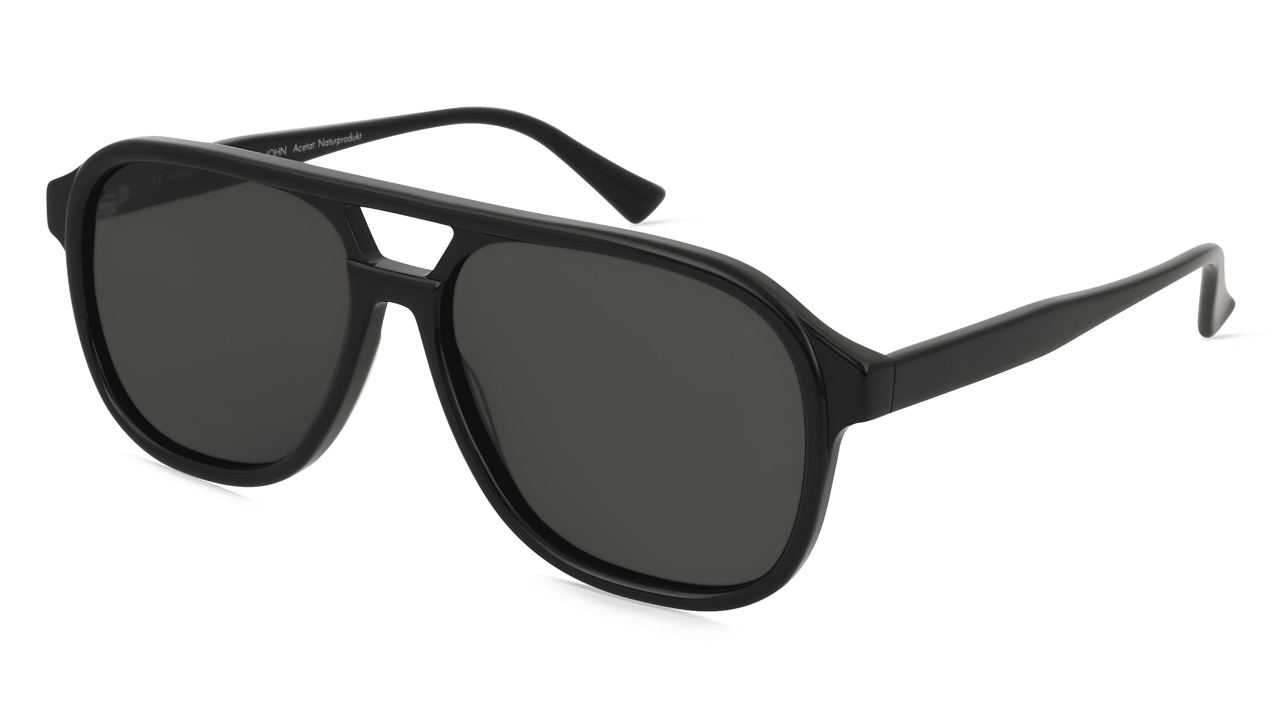 Fielmann LN 066 SUN FA JOHN Unisex Zonnebril, Zwart glanzend