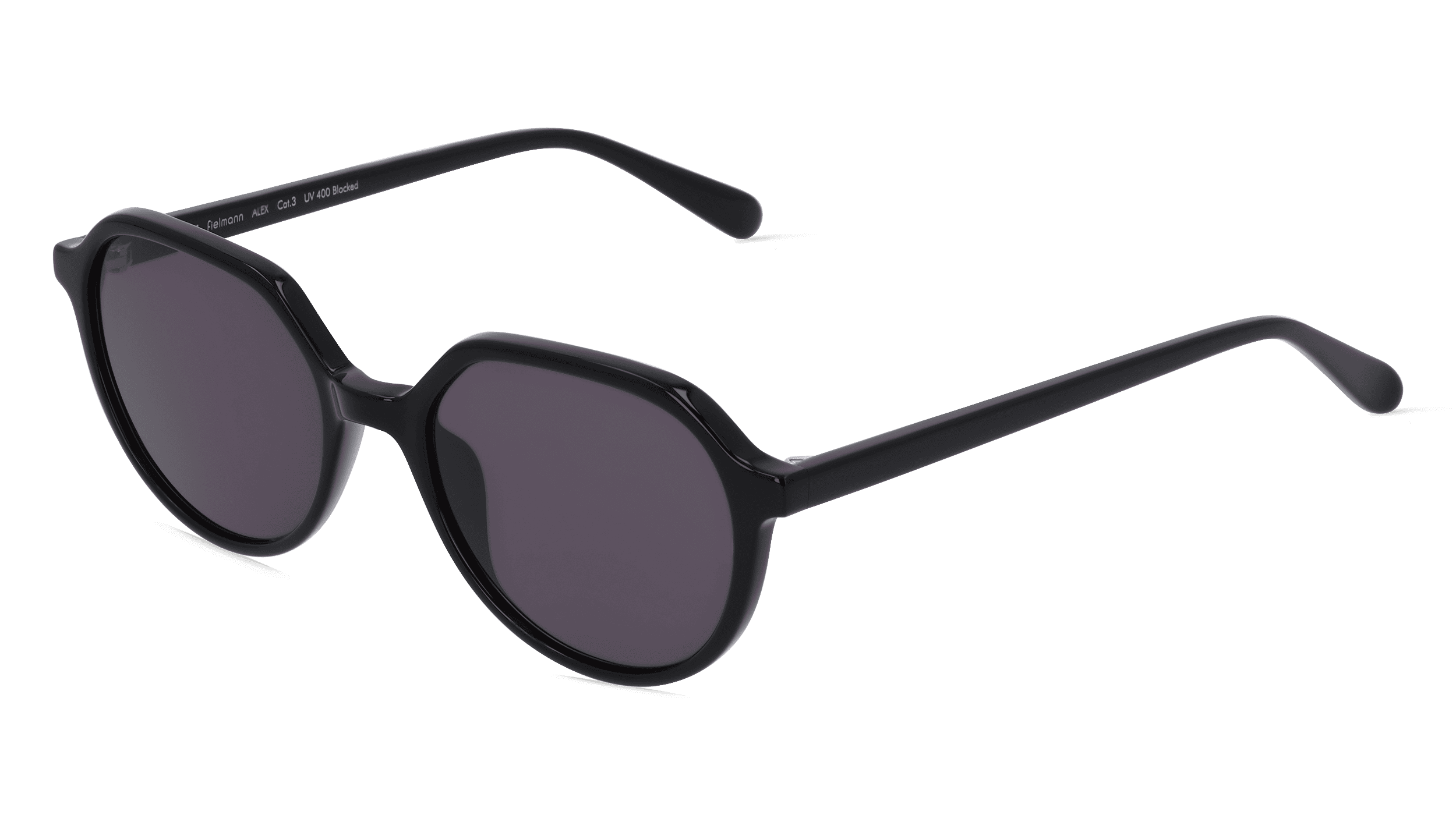 Fielmann ABC 074 SUN FA ALEX Unisex Zonnebril, Zwart glanzend