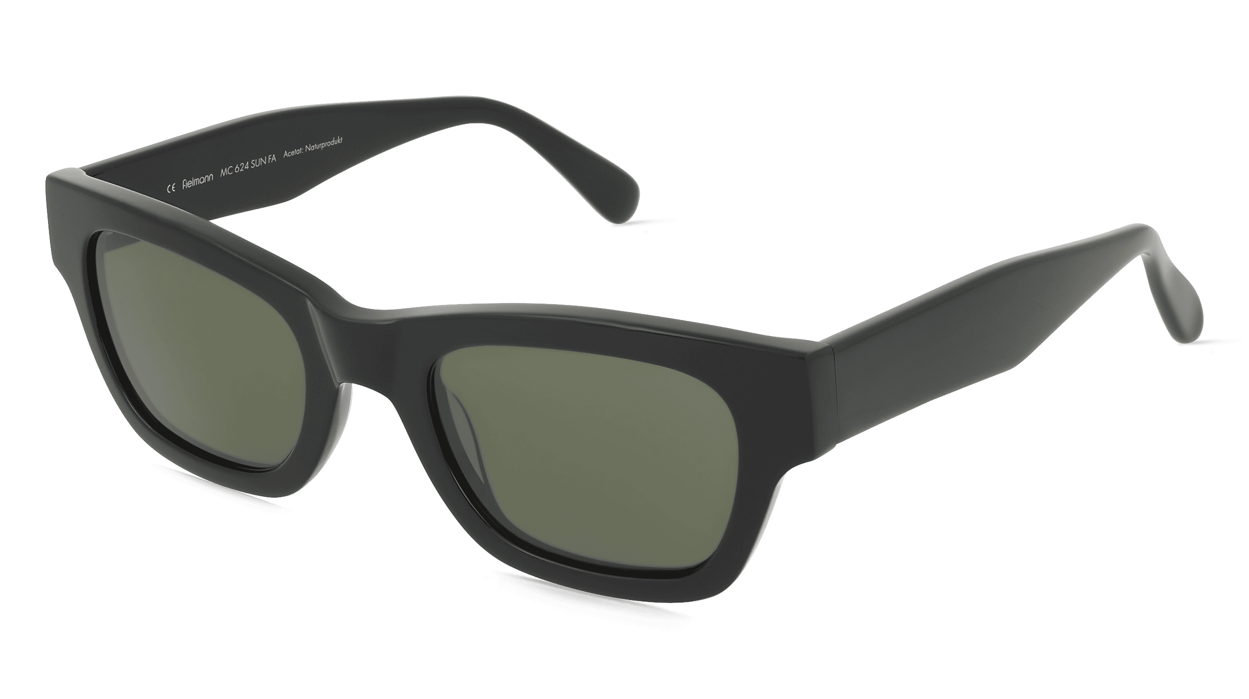 Fielmann MC 624 SUN FA SKY Unisex Zonnebril, Zwart glanzend
