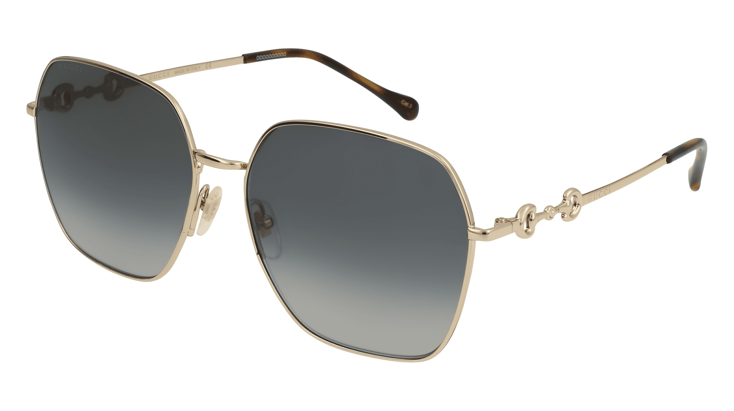 GUCCI GG0882SA Unisex Zonnebril, Goud glanzend