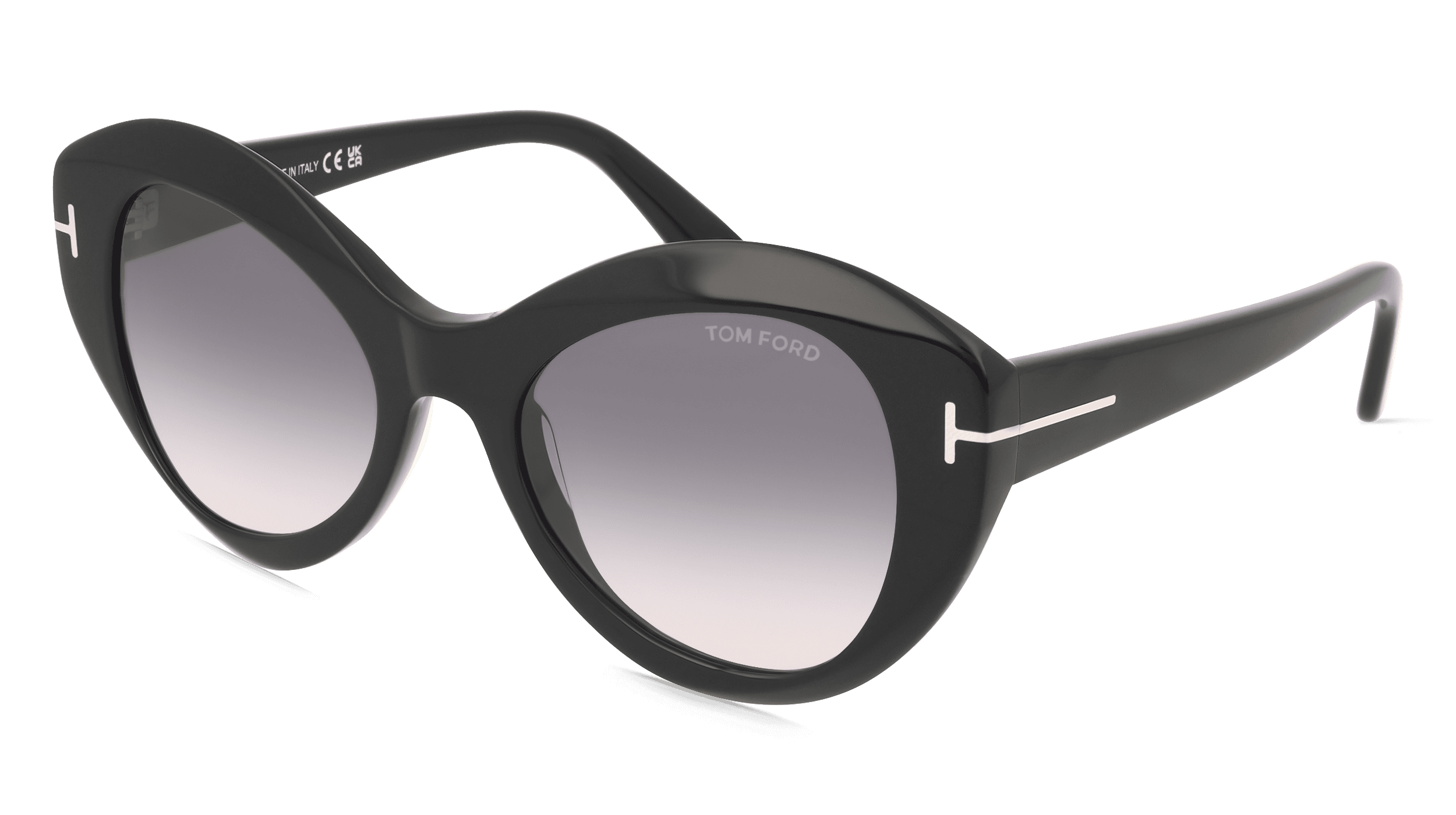 Tom Ford FT1084 GUINIVERE Unisex Zonnebril, Zwart glanzend