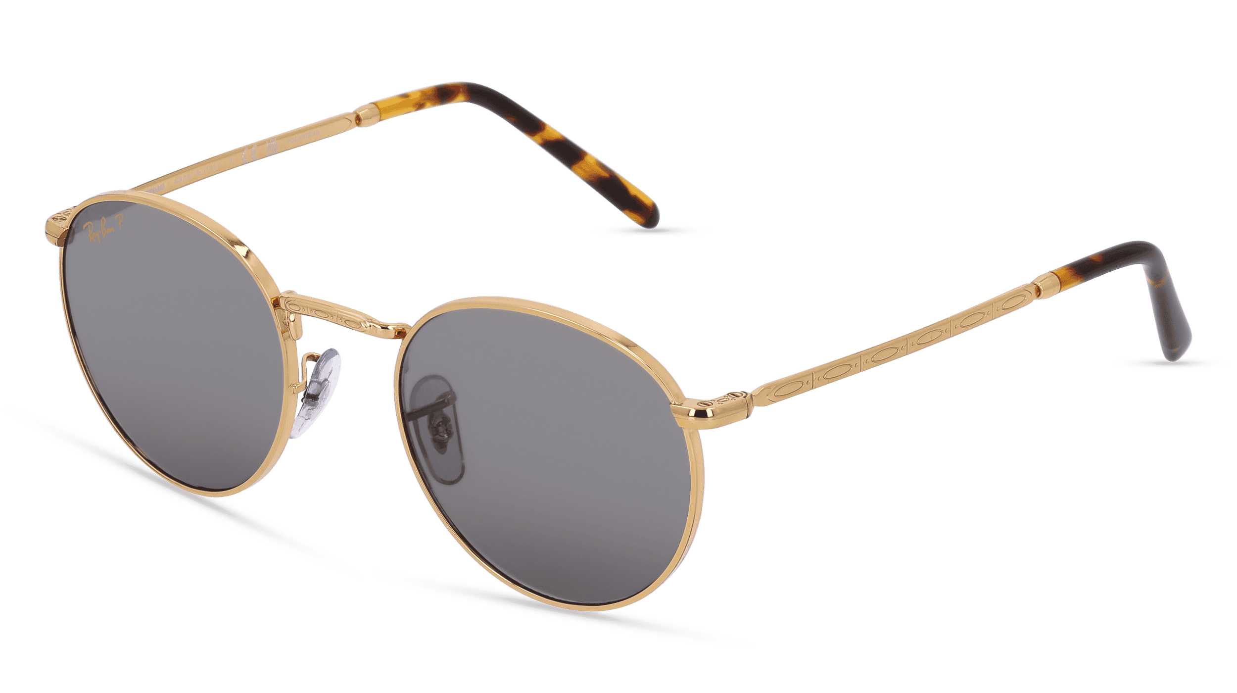 RAY-BAN RB 3637 NEW ROUND Unisex Zonnebril, Goud glanzend