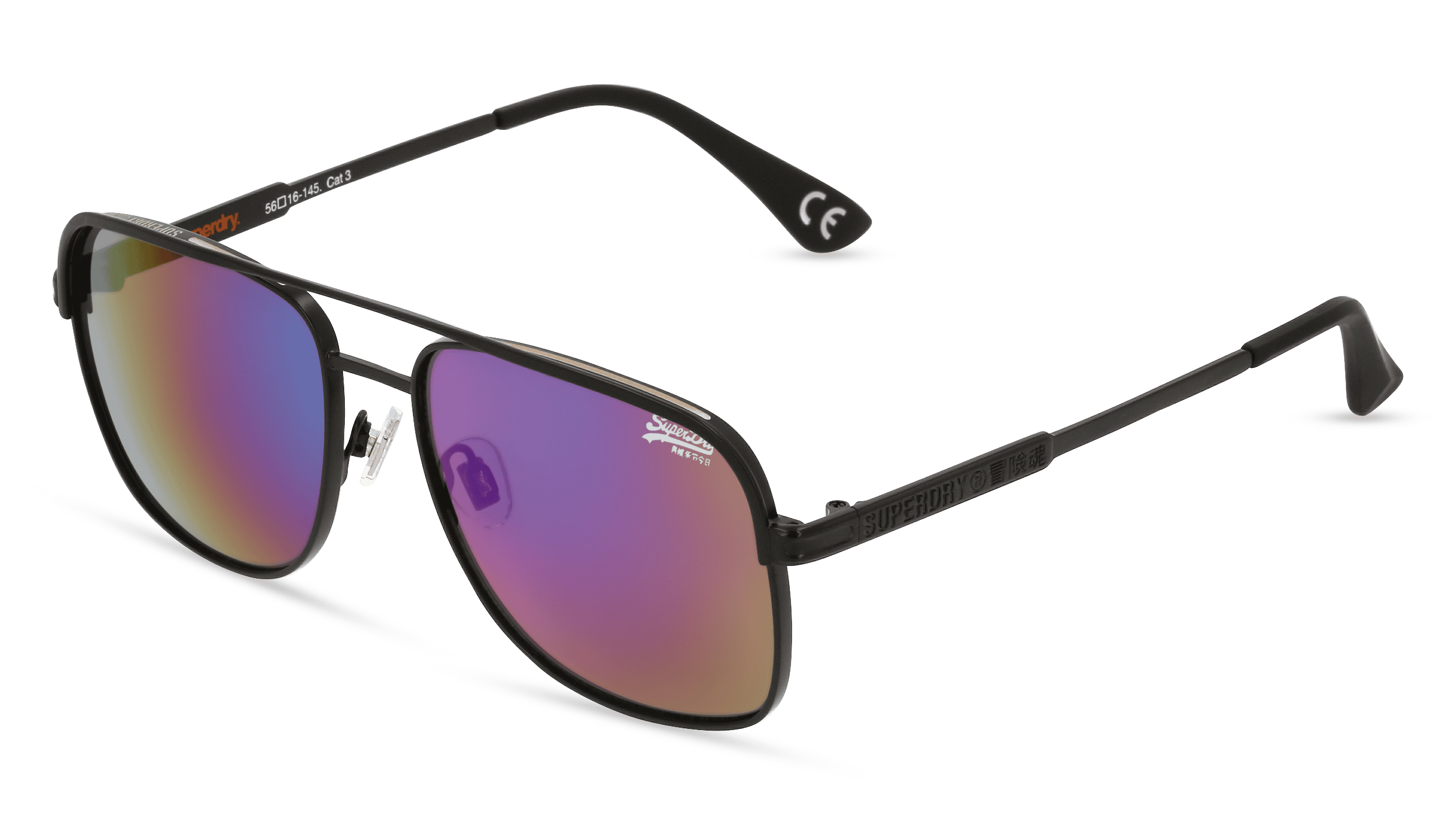 SUPERDRY MIAMI Unisex Zonnebril, zwart mat
