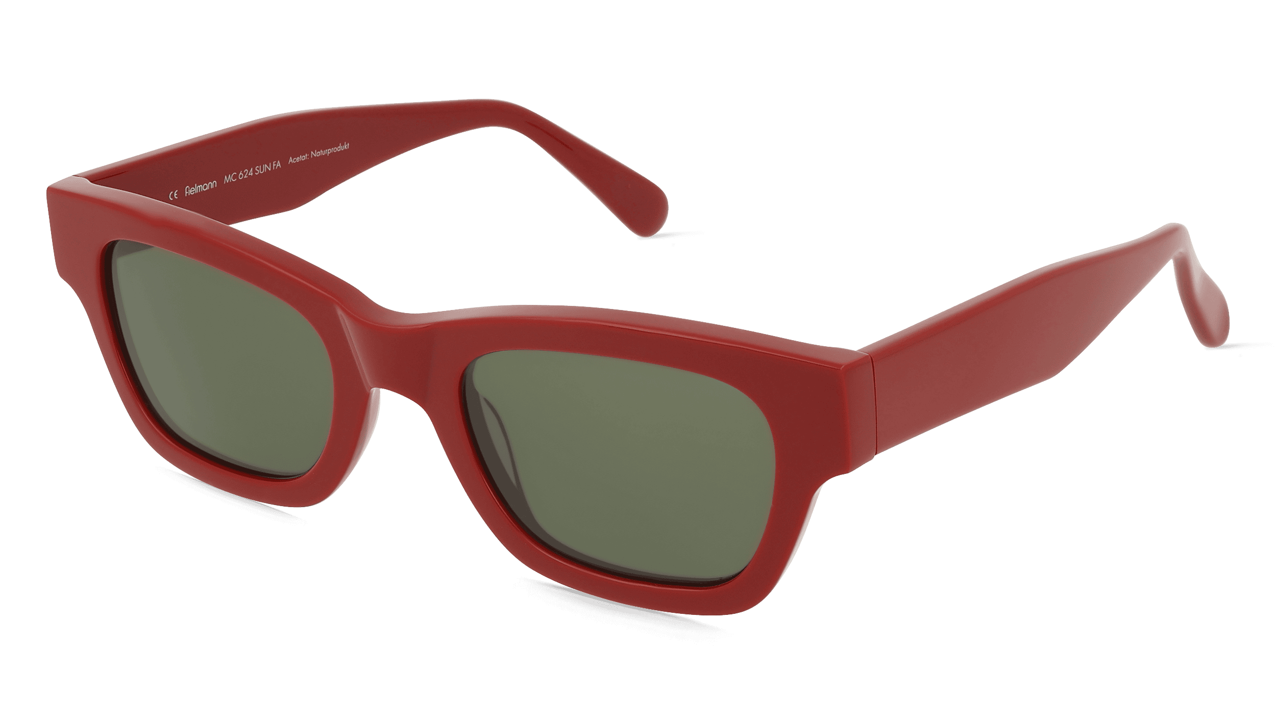 Fielmann MC 624 SUN FA SKY Unisex Zonnebril, Rood glanzend