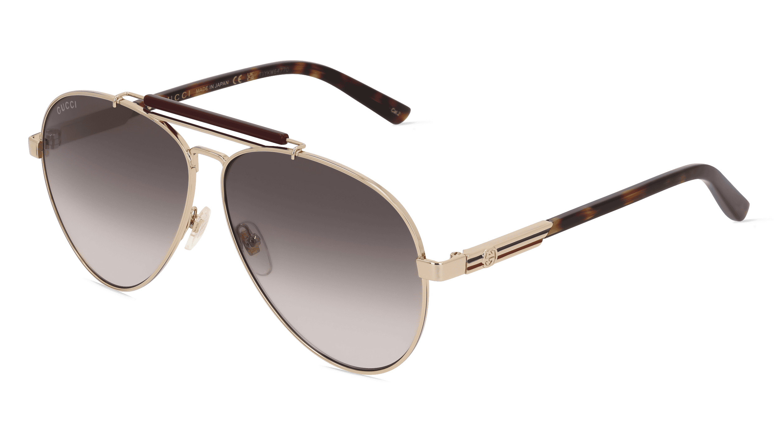 GUCCI GG1287S Unisex Zonnebril, Goud licht