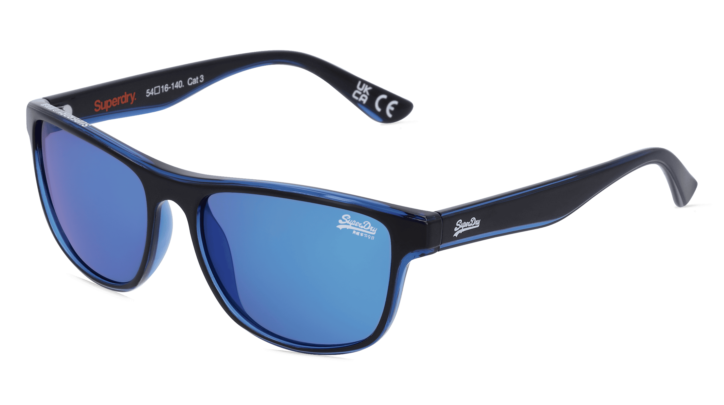 SUPERDRY ROCKSTEP Unisex Zonnebril, Zwart blauw