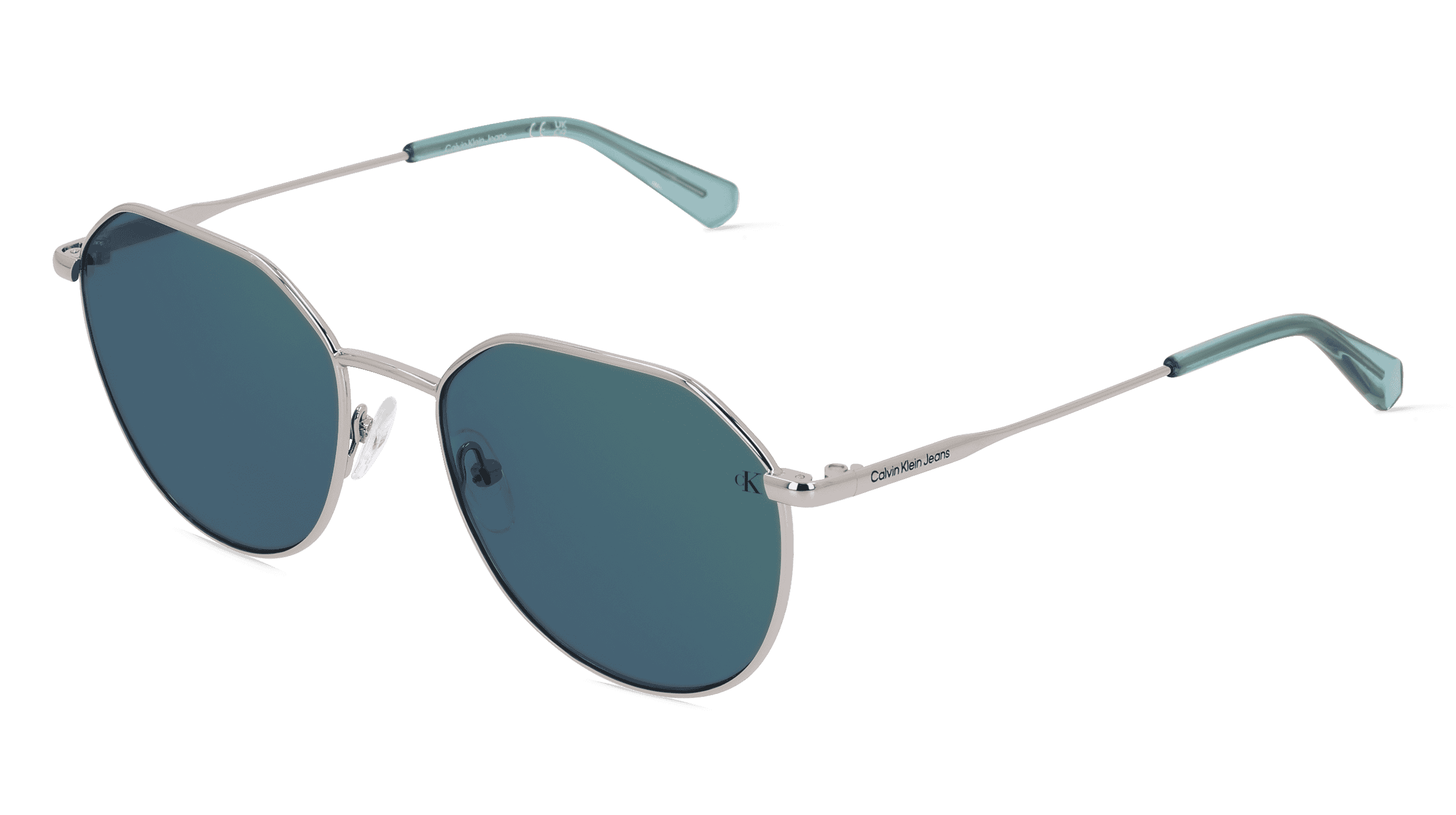 CALVIN KLEIN CKJ23201S Unisex Zonnebril, Zilver glanzend