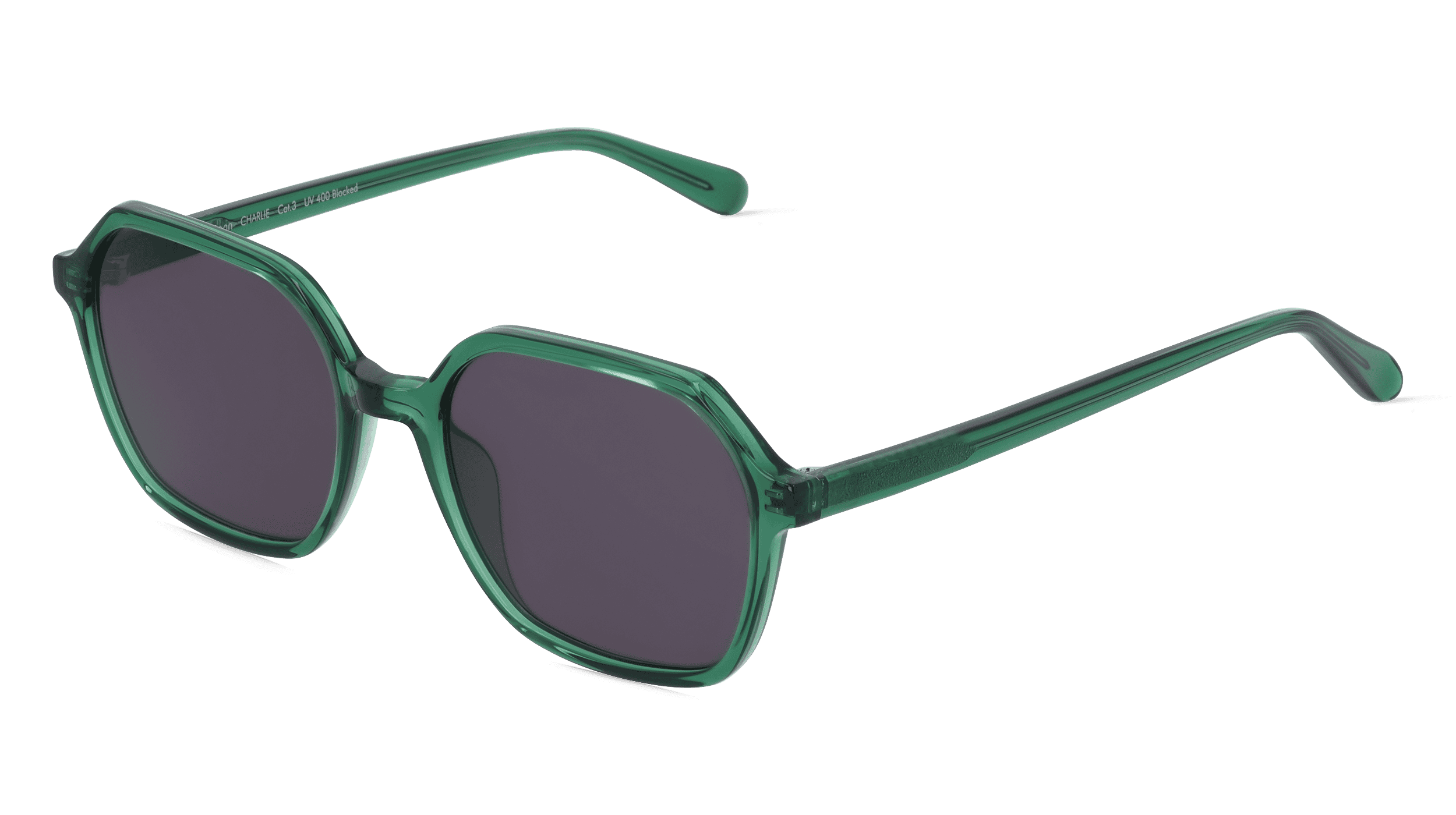 Fielmann ABC 071 SUN FA CHARLIE Unisex Zonnebril, Groen transparant