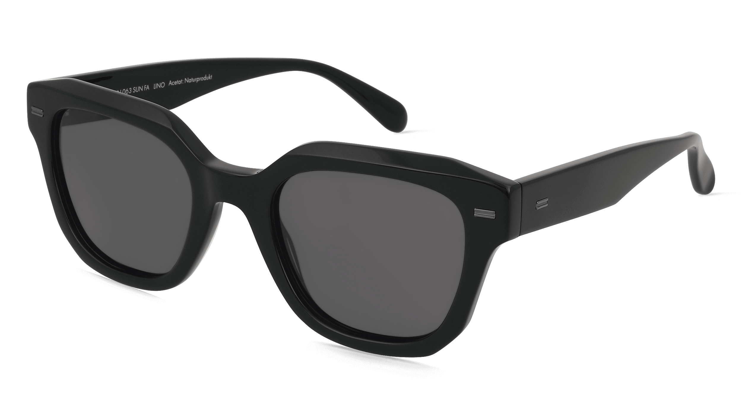 Fielmann LN 063 SUN FA LINO Unisex Zonnebril, Zwart glanzend