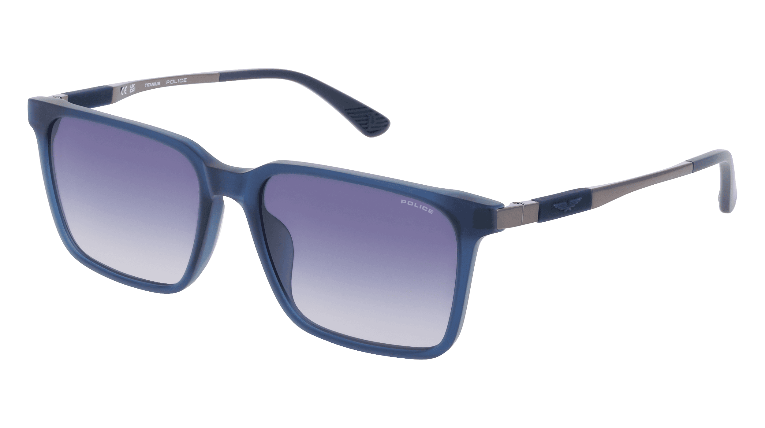 Police SPLP31 Unisex Zonnebril, Blauw glanzend