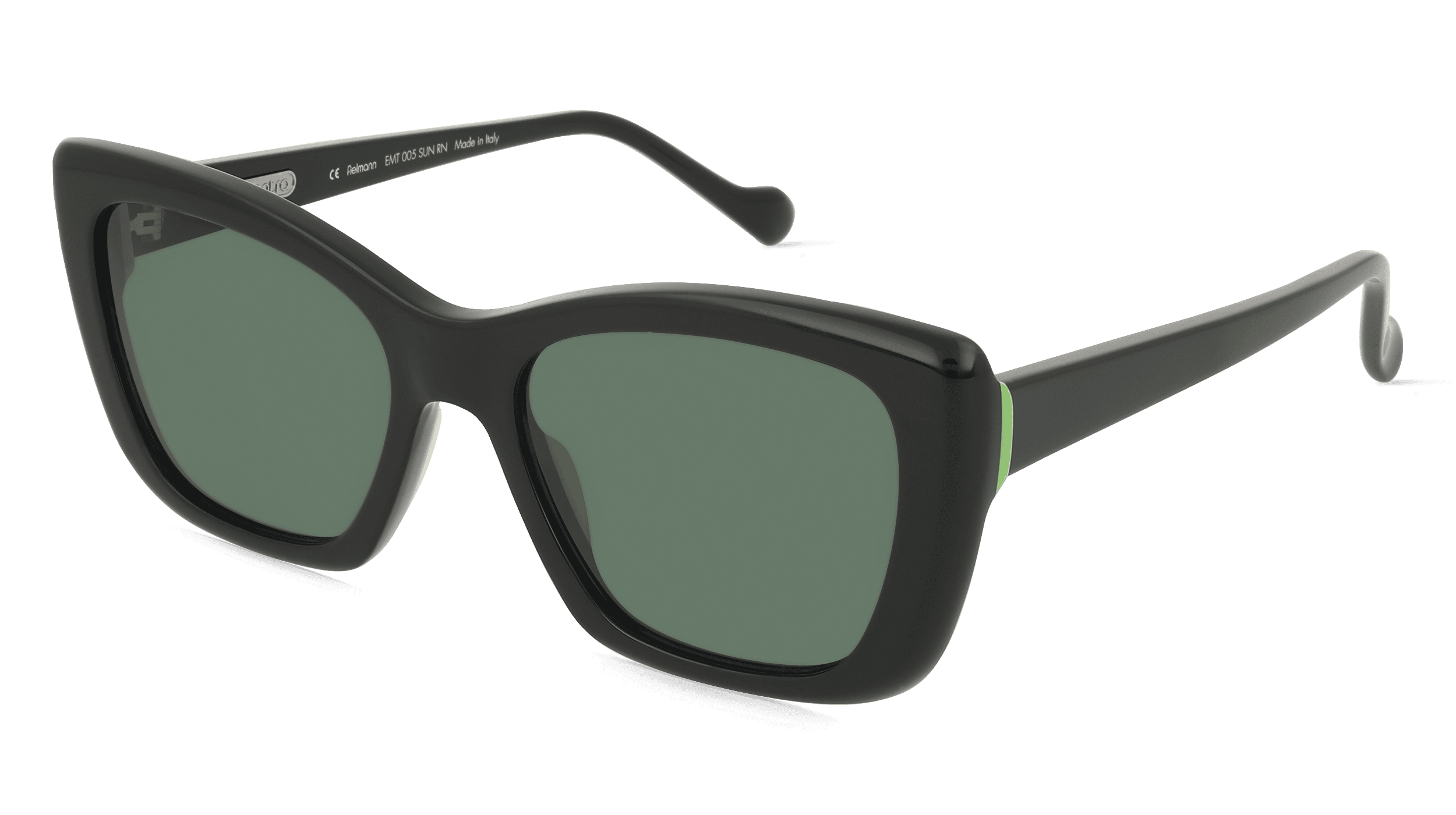 Fielmann EMT 005 SUN RN Vrouwen Zonnebril, Zwart glanzend