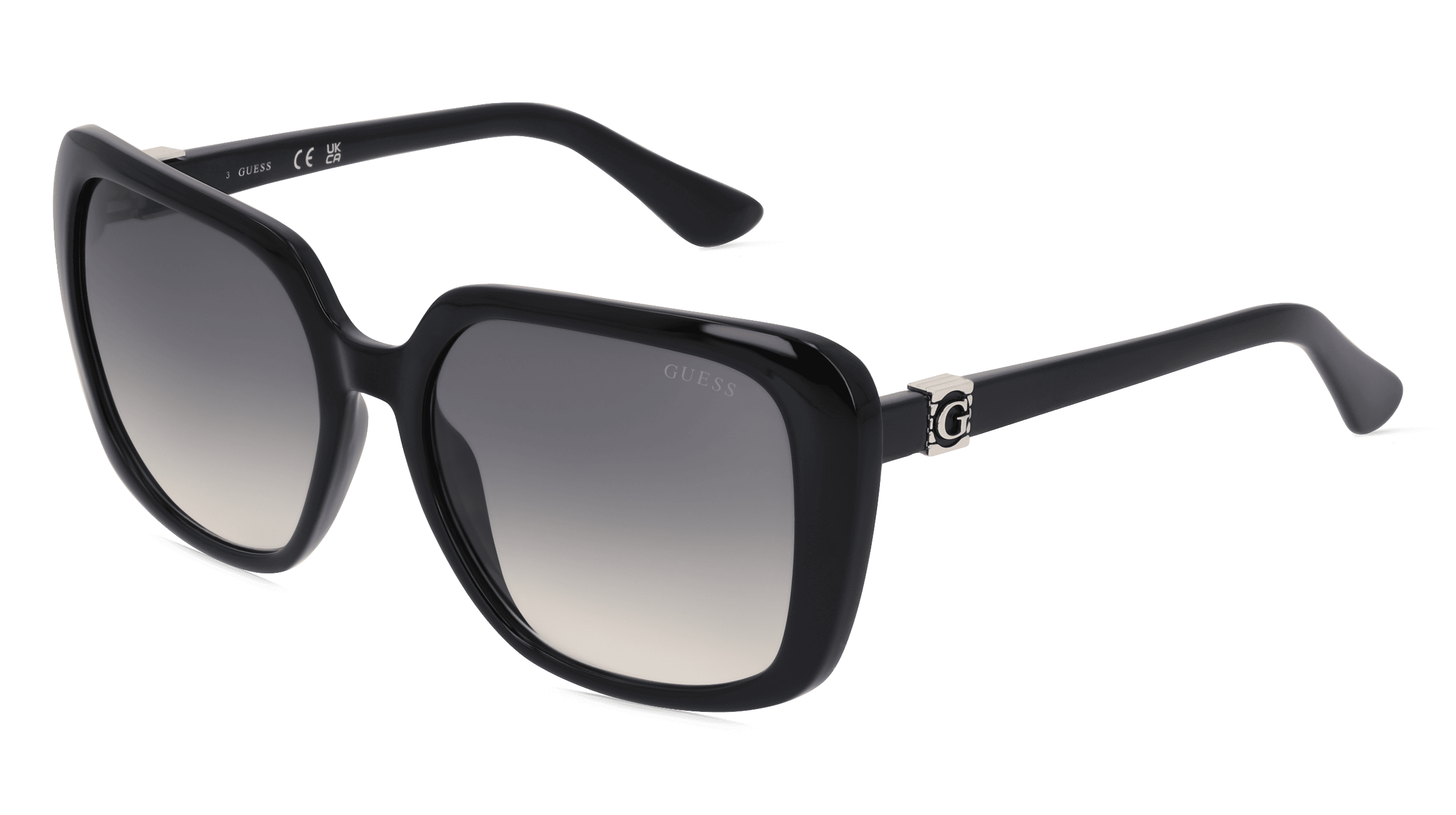 Guess GU7863 Unisex Zonnebril, Zwart glanzend