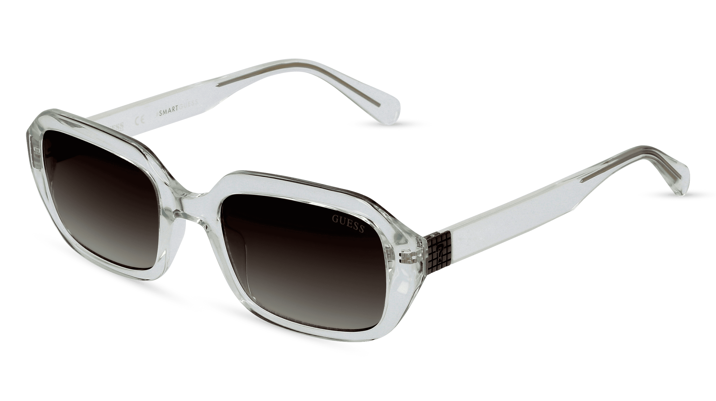 GUESS GU8244 Unisex Zonnebril, wit transparant