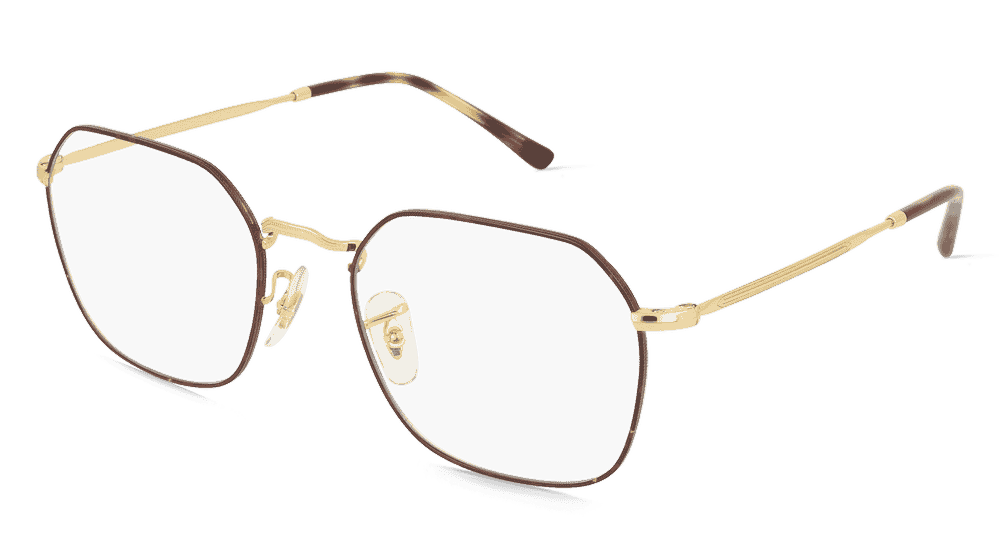 Ray-Ban 0RX3694V JIM Doré Havane Vue d'angle