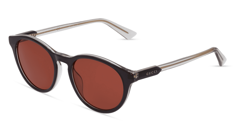 Gucci GG1119S grijs transparant Hoekaanzicht