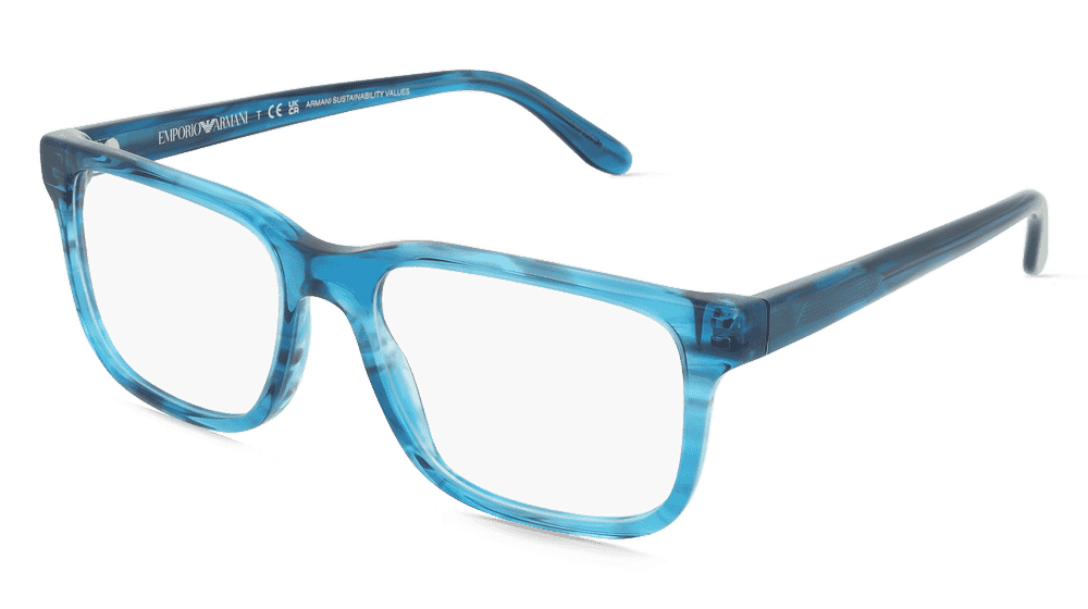 Emporio Armani 0EA3218 Blauw gestreept Hoekaanzicht