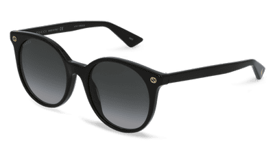 GUCCI GG0091S Noir brillant Vue d'angle