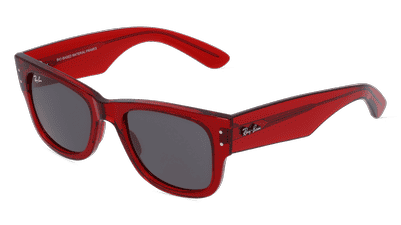 Ray-Ban RB0840S MEGA WAYFARER rood transparant Hoekaanzicht