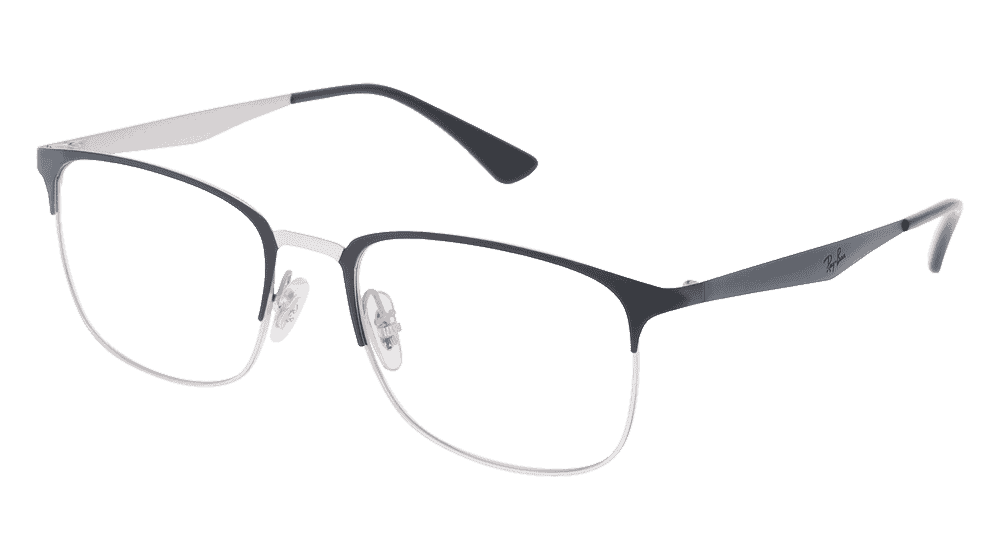 Ray-Ban RX6421 zwart zilver Hoekaanzicht