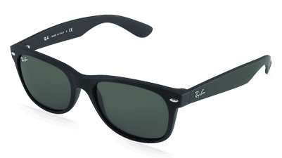RAY-BAN RB 2132 NEW WAYFARER Noir mat Vue d'angle