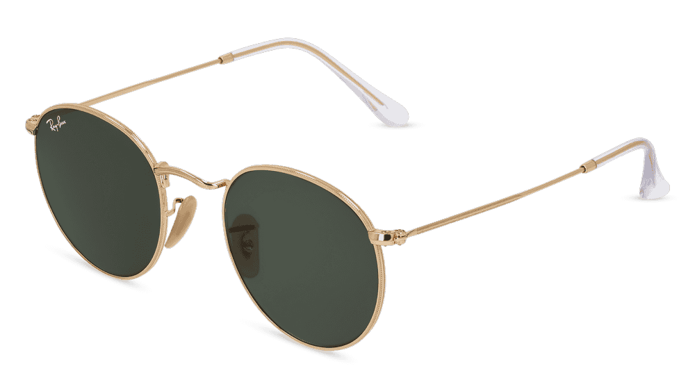 RAY-BAN RB 3447N ROUND METAL goud Hoekaanzicht