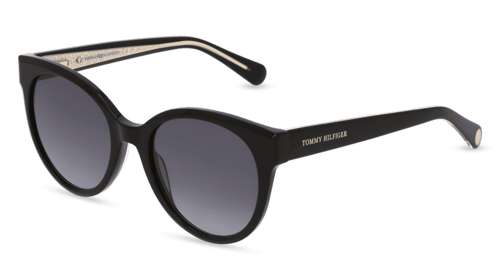 TOMMY HILFIGER EYEWEAR TH 1885/S Zwart glanzend Hoekaanzicht