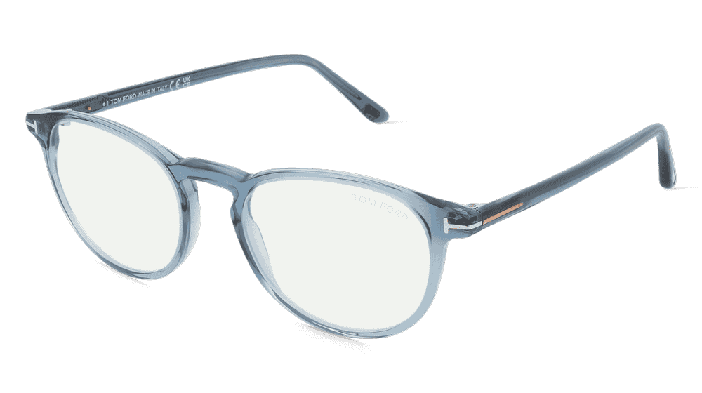 Tom Ford FT5803-B Bleu transparent Vue d'angle