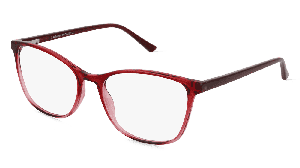 Fielmann OU 049 FLEX CL Rouge veiné Vue d'angle