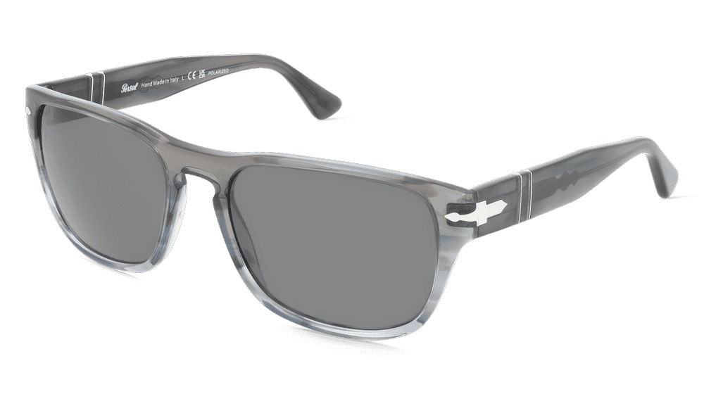 Persol PO3341S grijs gestreept Hoekaanzicht