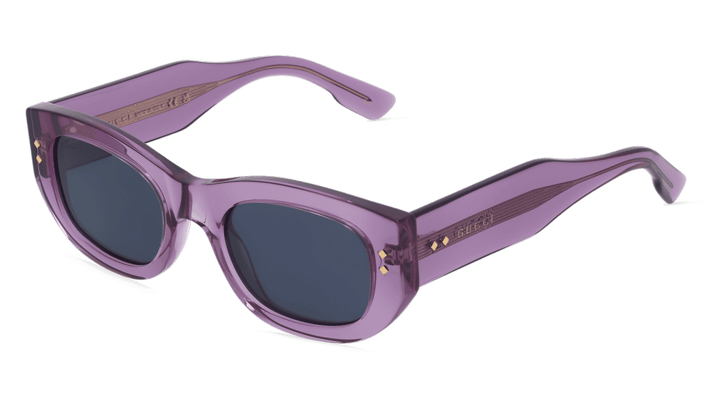 GUCCI GG1215S paars transparant Hoekaanzicht