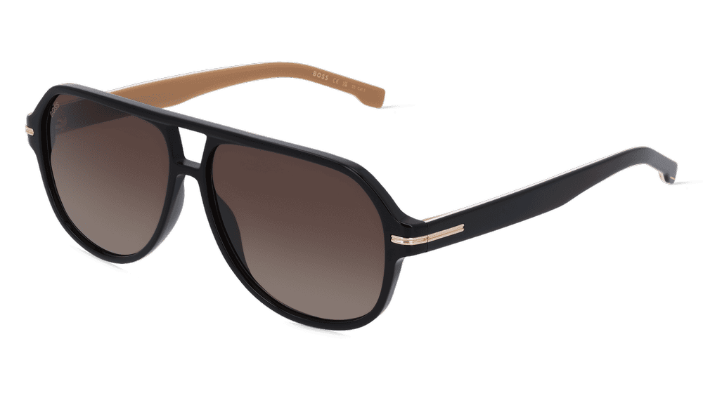 Boss 1507/S Noir brillant Vue d'angle