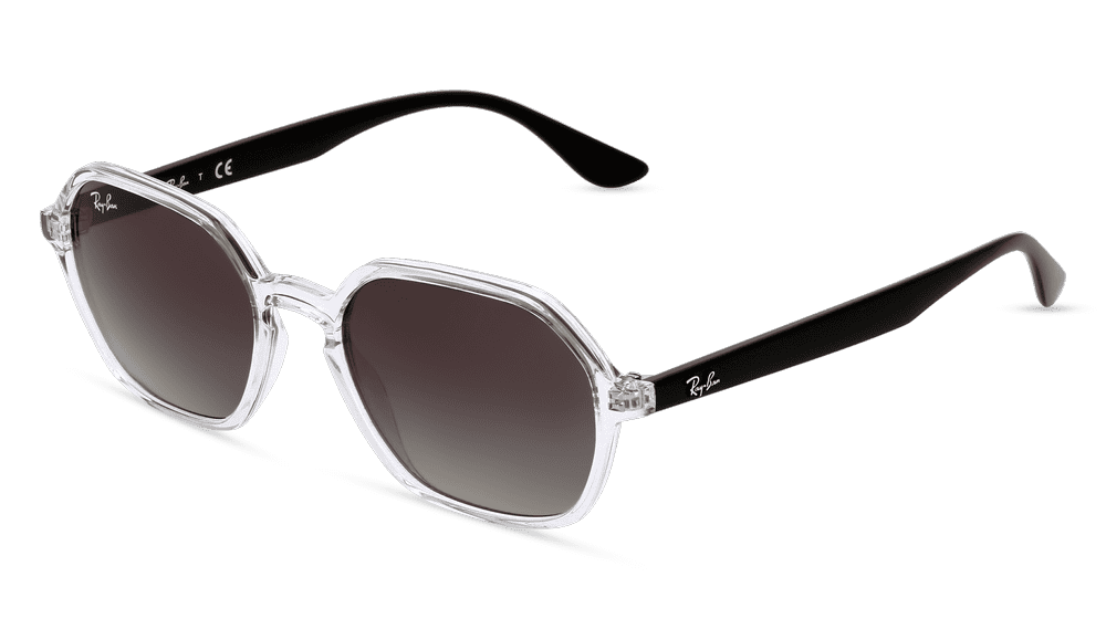 RAY-BAN RB 4361 Blanc transparent Vue d'angle