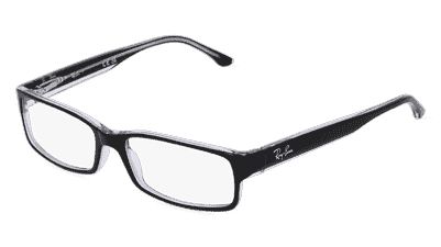 RAY-BAN RX5114 Noir transparent Vue d'angle