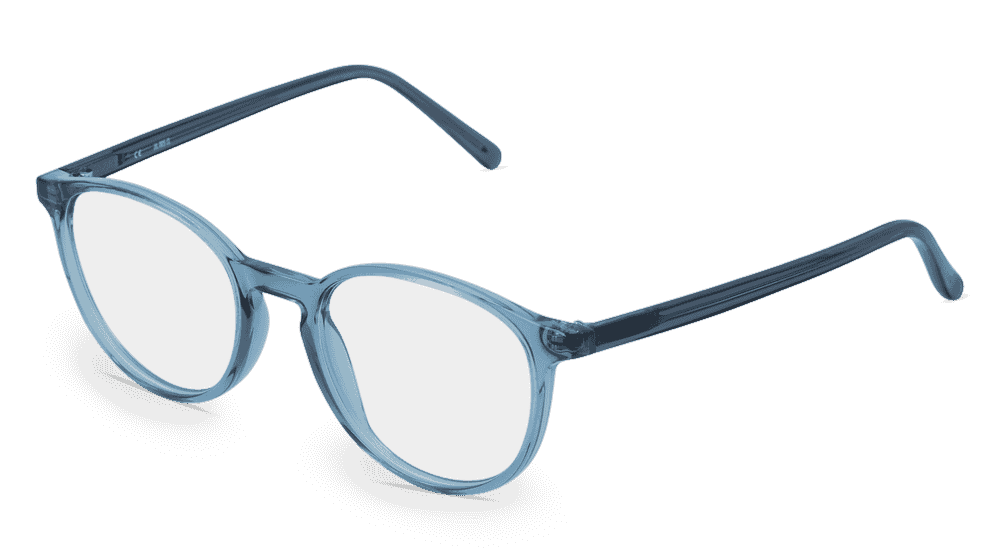 Daan blauw transparant Hoekaanzicht