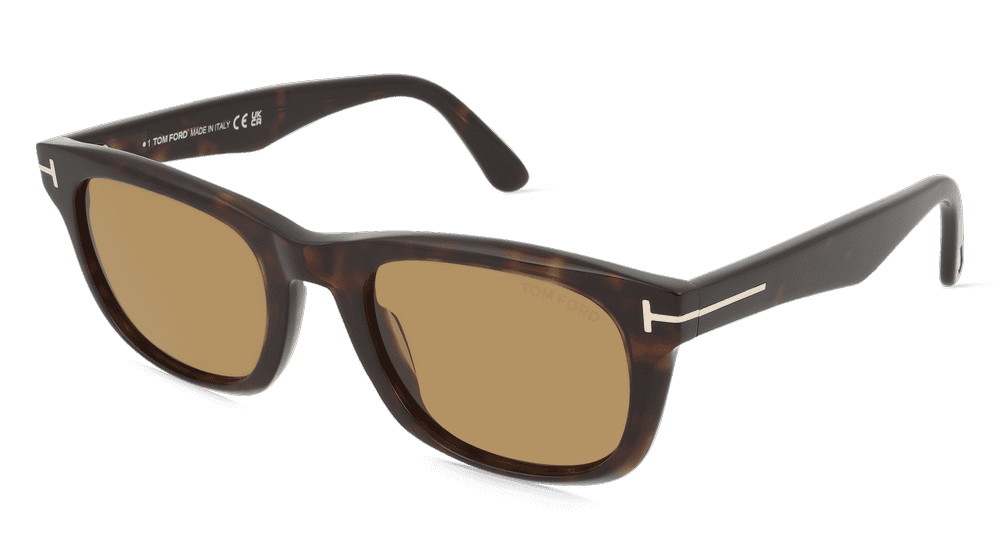 Tom Ford FT1076 KENDEL Havanna donker Hoekaanzicht