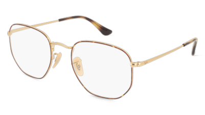 Ray-Ban RX6448 Havana goud Hoekaanzicht