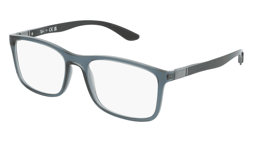 Ray-Ban 0RX8908 blauw transparant Hoekaanzicht