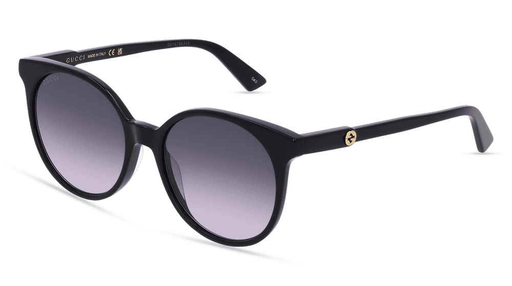 GUCCI GG0488S Noir brillant Vue d'angle